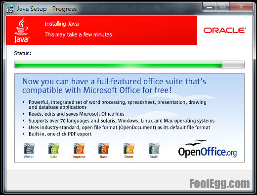 JRE 正在安裝中，請稍候